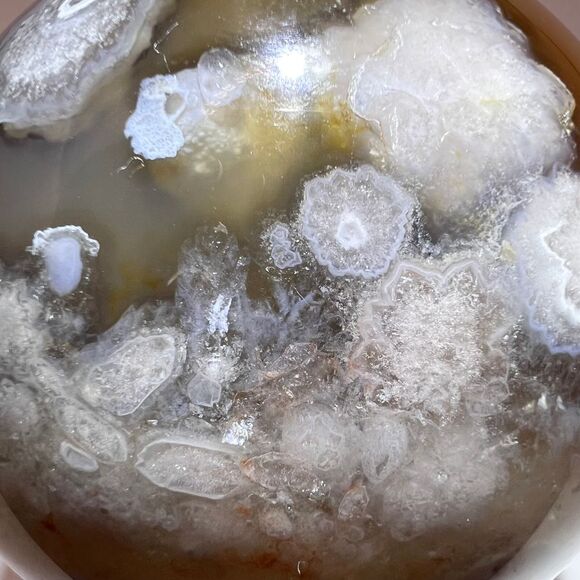 Black Flower Agate Sphere (2) - Picture 6 of 14